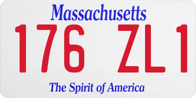 MA license plate 176ZL1