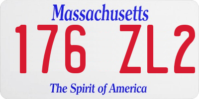 MA license plate 176ZL2