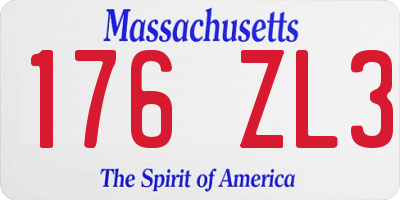 MA license plate 176ZL3