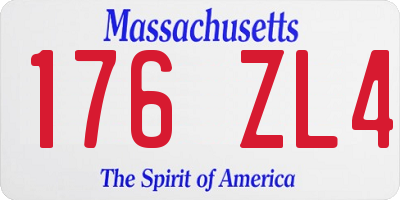 MA license plate 176ZL4