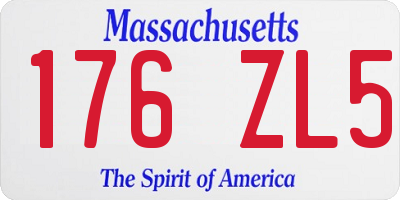 MA license plate 176ZL5