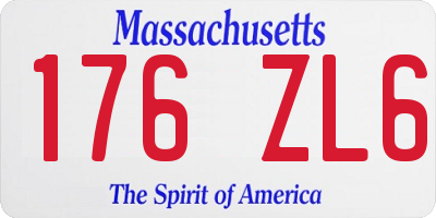 MA license plate 176ZL6