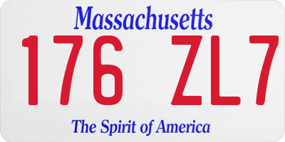 MA license plate 176ZL7