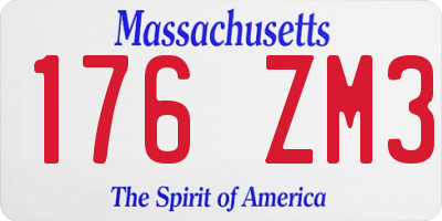 MA license plate 176ZM3