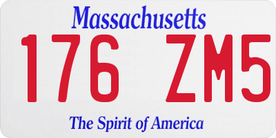 MA license plate 176ZM5