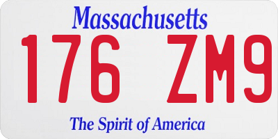 MA license plate 176ZM9