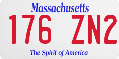MA license plate 176ZN2