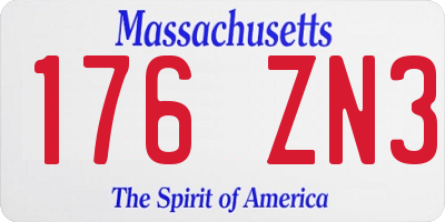 MA license plate 176ZN3