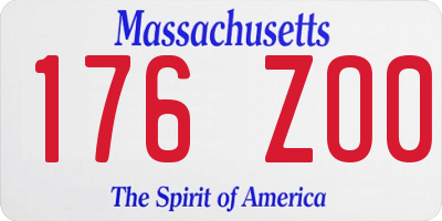MA license plate 176ZO0