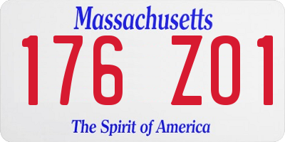 MA license plate 176ZO1