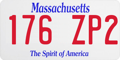 MA license plate 176ZP2