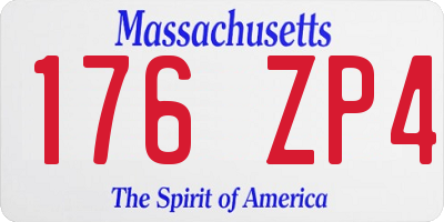 MA license plate 176ZP4