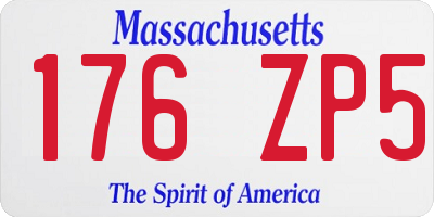 MA license plate 176ZP5
