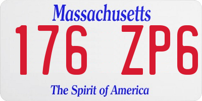 MA license plate 176ZP6