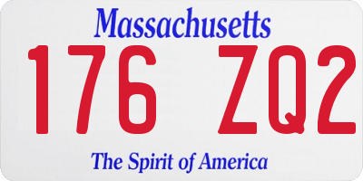 MA license plate 176ZQ2