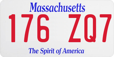 MA license plate 176ZQ7