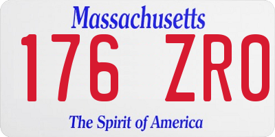 MA license plate 176ZR0