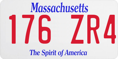 MA license plate 176ZR4