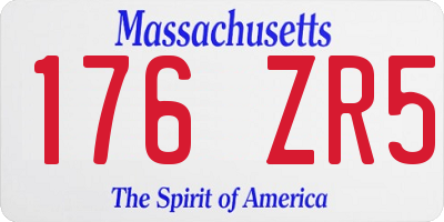 MA license plate 176ZR5