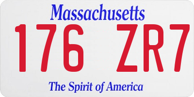 MA license plate 176ZR7