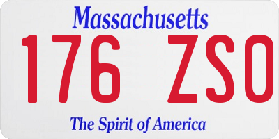 MA license plate 176ZS0