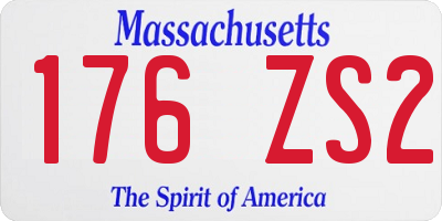 MA license plate 176ZS2