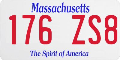 MA license plate 176ZS8