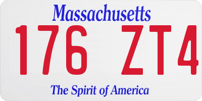 MA license plate 176ZT4