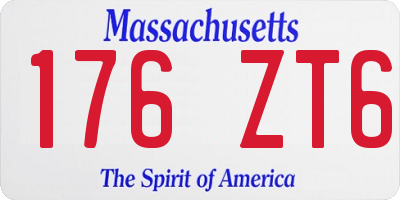 MA license plate 176ZT6