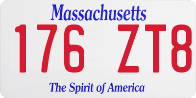 MA license plate 176ZT8