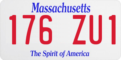 MA license plate 176ZU1
