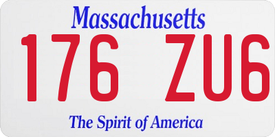 MA license plate 176ZU6