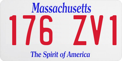 MA license plate 176ZV1