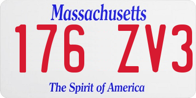 MA license plate 176ZV3