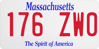 MA license plate 176ZW0