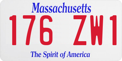 MA license plate 176ZW1