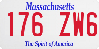 MA license plate 176ZW6