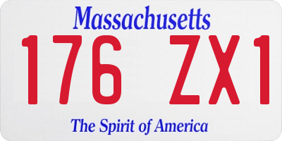 MA license plate 176ZX1