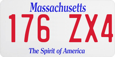 MA license plate 176ZX4