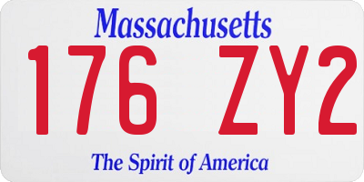 MA license plate 176ZY2
