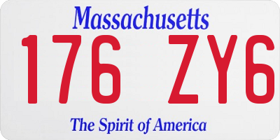 MA license plate 176ZY6