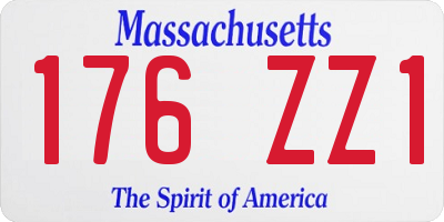 MA license plate 176ZZ1