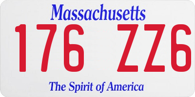 MA license plate 176ZZ6