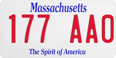 MA license plate 177AA0