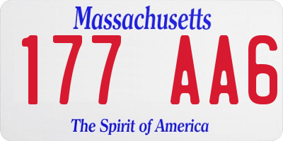 MA license plate 177AA6