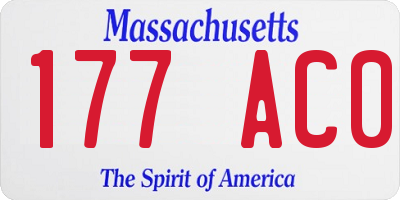 MA license plate 177AC0
