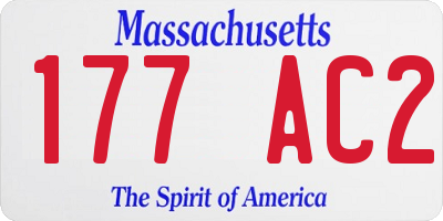 MA license plate 177AC2