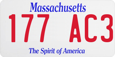 MA license plate 177AC3