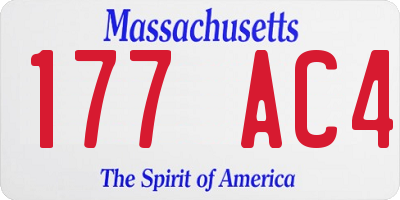 MA license plate 177AC4