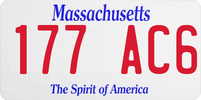 MA license plate 177AC6